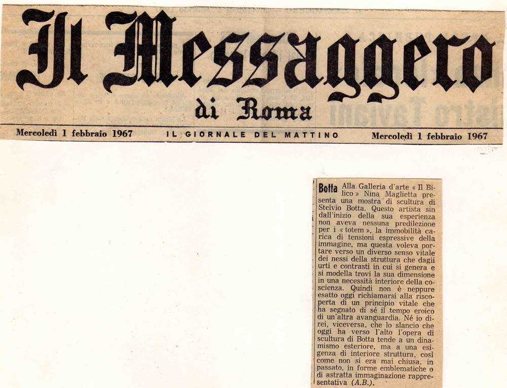 Scansione originale: Il Messaggero, 1 febbraio 1967